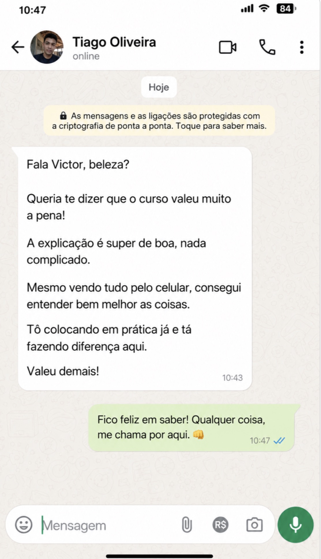 Feedback de aluno 3