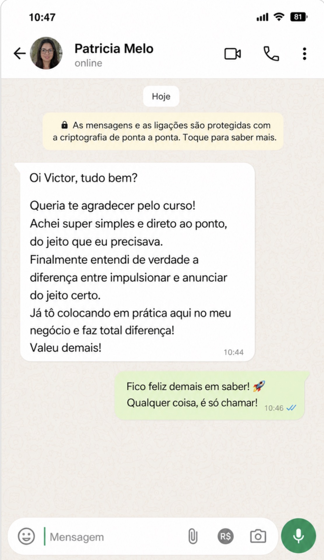 Feedback de aluno 10